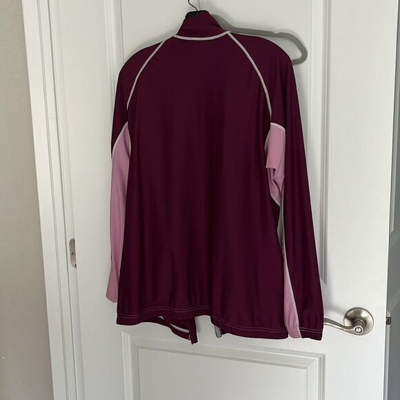 Duckskinz Sun Protection Burgundy and Pink Zipper Activewear Jacket NWOT SZ XL - Picture 5 of 6